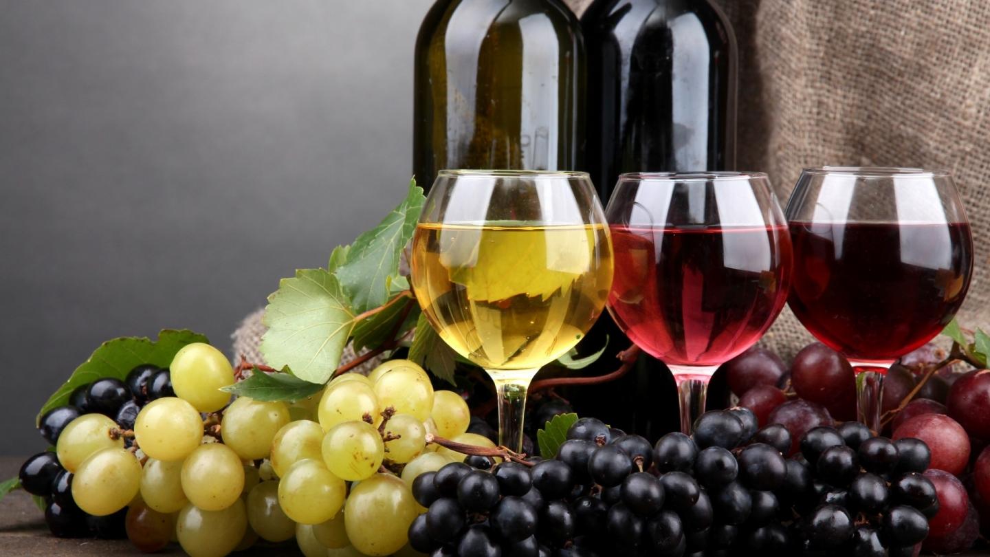 copas de vino y uvas 1850